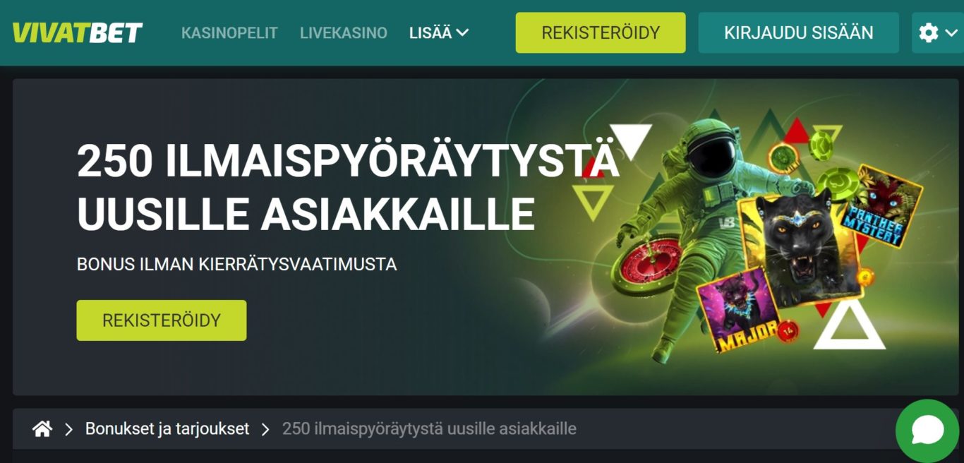 Vivatbet bonus uusille asiakkaille